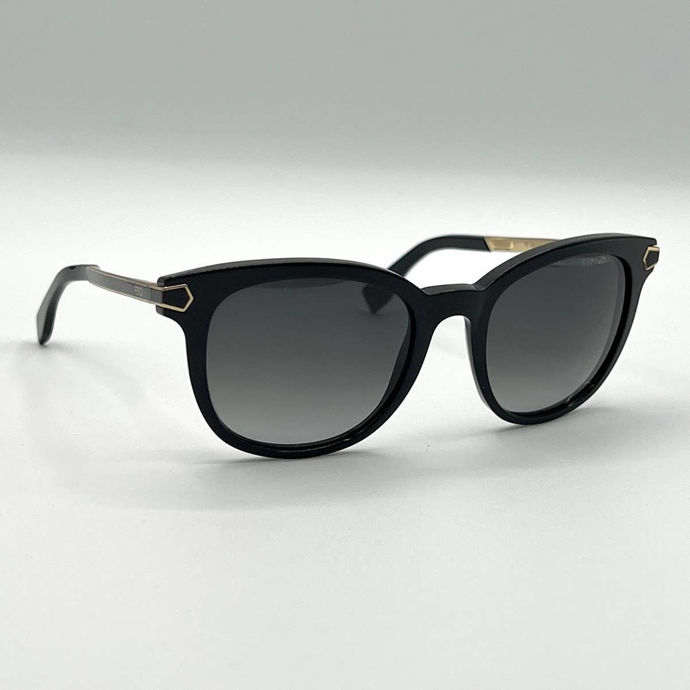 Fendi Women's Fashion Italy Square Sunglasses FF/0021/S Black Gold 51/20/140